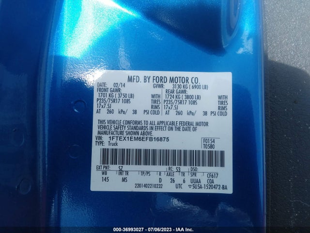 Ford F-150 Xlt 2014 1FTEX1EM6EFB16875 Image 9