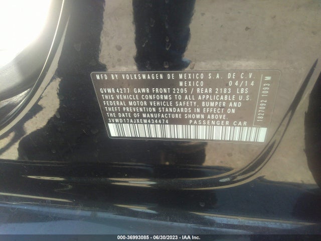 3VWD17AJXEM434474 Volkswagen Jetta Sedan Se