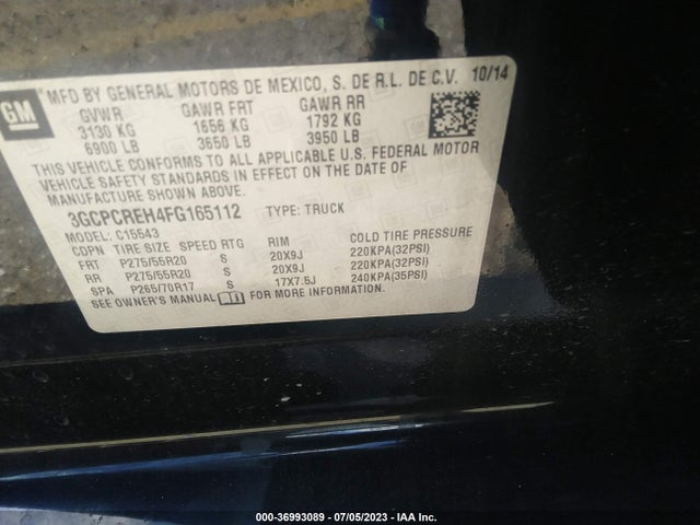 Chevrolet Silverado 1500 Lt 2015 3GCPCREH4FG165112 Image 9