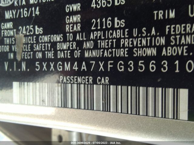 5XXGM4A7XFG356310 KIA Optima Lx