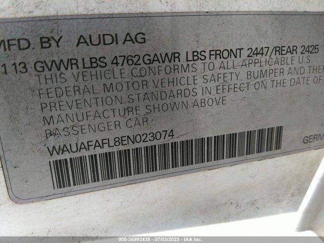 WAUAFAFL8EN023074 Audi A4 PREMIUM