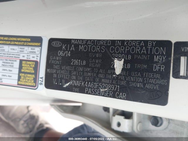 KIA FORTE LX 2015 KNAFK4A61F5298971 Image 10