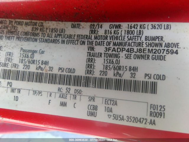 3FADP4BJ8EM207594 Ford FIESTA SE