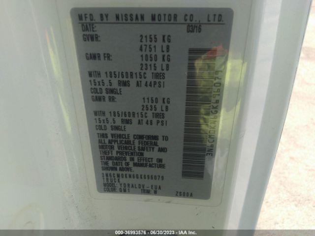 3N6CM0KN6GK696079 Nissan Nv200 S