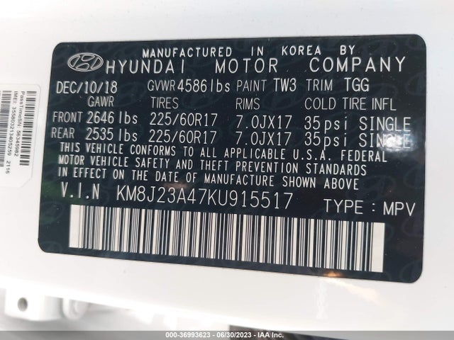 Hyundai TUCSON SE 2019 KM8J23A47KU915517 Image 15