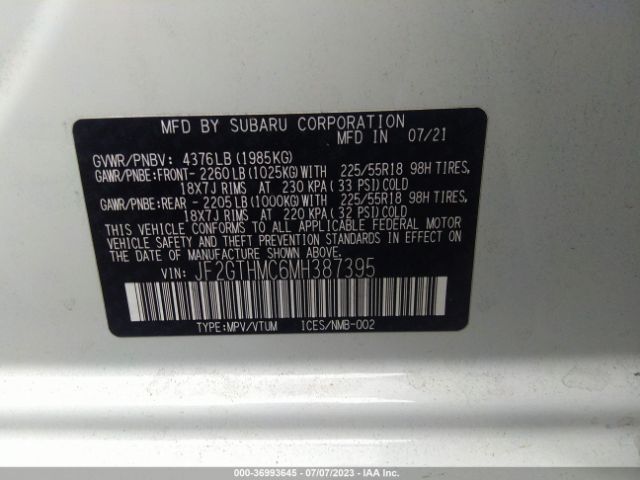 JF2GTHMC6MH387395 Subaru Crosstrek Limited