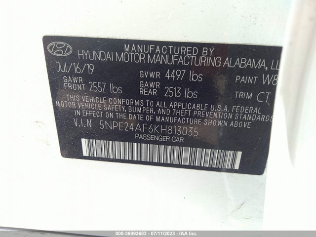 Hyundai SONATA SE 2019 5NPE24AF6KH813035 Image 16