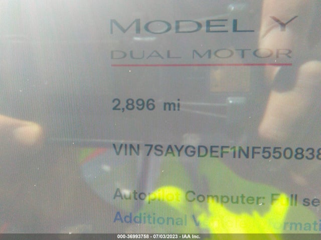 Tesla Model Y Performance 2022 7SAYGDEF1NF550838 Image 6
