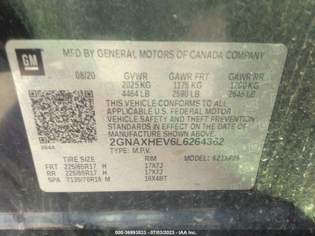 Chevrolet EQUINOX LS 2020 2GNAXHEV6L6264362 Image 9
