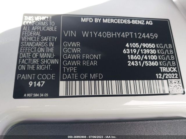 W1Y40BHY4PT124459 Mercedes-Benz SPRINTER CARGO VAN