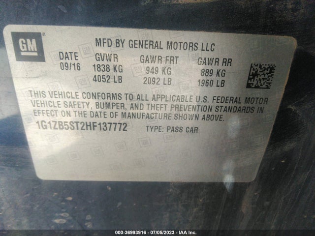 Chevrolet MALIBU LS 2017 1G1ZB5ST2HF137772 Image 15