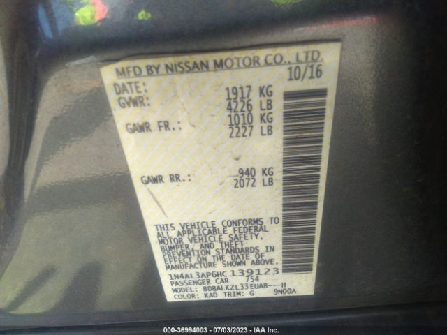 1N4AL3AP6HC139123 Nissan Altima 2.5 Sv