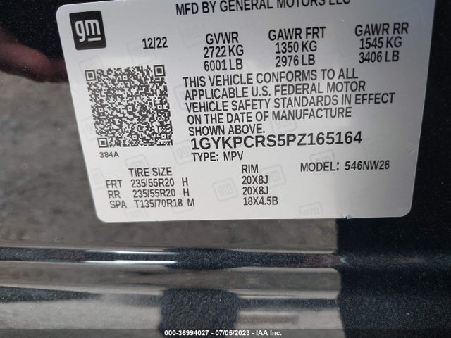 2023 Cadillac XT6, VIN: 1GYKPCRS5PZ165164