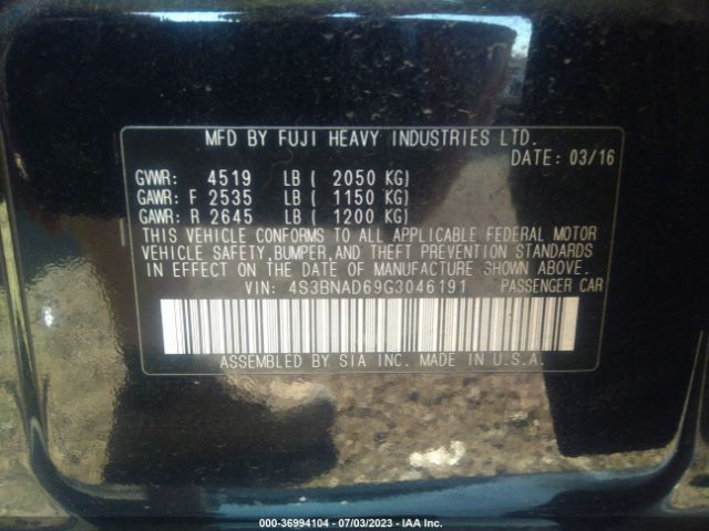 4S3BNAD69G3046191 Subaru Legacy 2.5i Premium