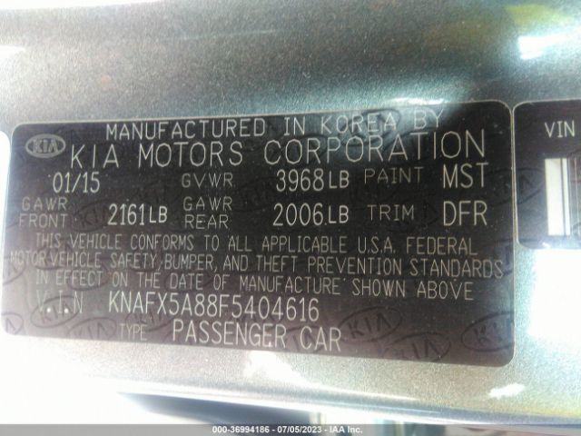KNAFX5A88F5404616 KIA Forte 5-door Ex