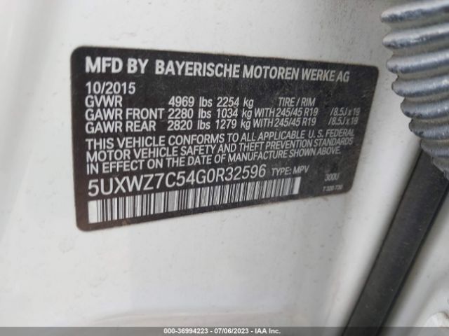 5UXWZ7C54G0R32596 BMW X3 Sdrive28i
