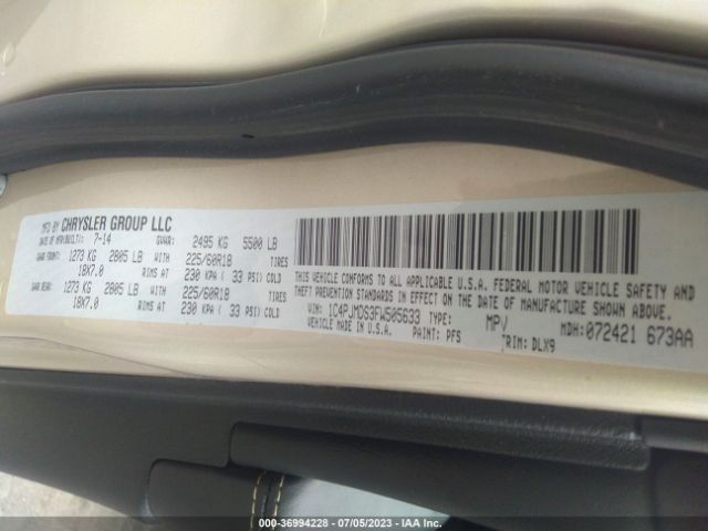 1C4PJMDS3FW505633 Jeep Cherokee Limited