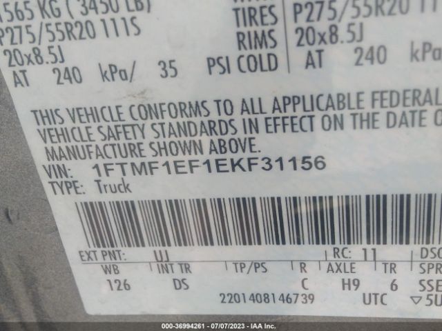 1FTMF1EF1EKF31156 Ford F-150 Xl/xlt/stx