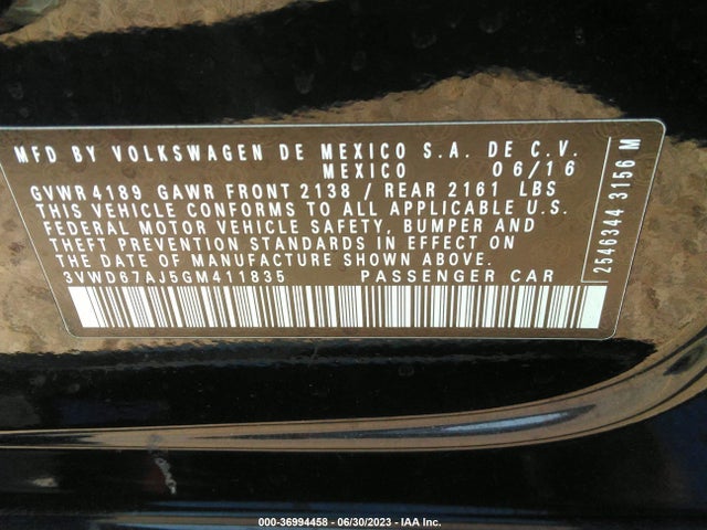 3VWD67AJ5GM411835 Volkswagen Jetta Sedan 1.4t Se
