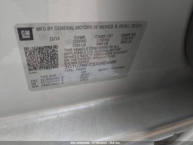 3GTU2NEC3JG624500 GMC Sierra 1500 Slt