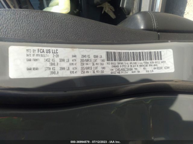 1C4RDJAG8LC324300 Dodge Durango Sxt Plus