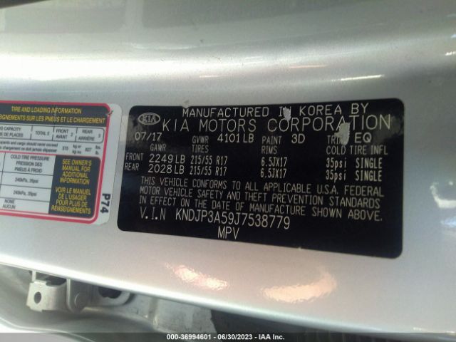 KNDJP3A59J7538779 KIA SOUL +
