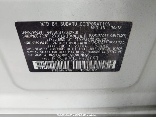 JF2SJAGC6JH574683 Subaru Forester Premium