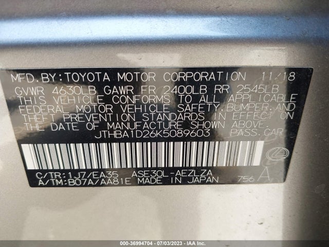JTHBA1D26K5089603 Lexus Is Is 300