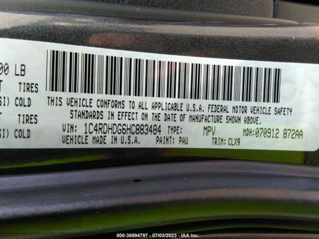 1C4RDHDG6HC883484 Dodge DURANGO GT