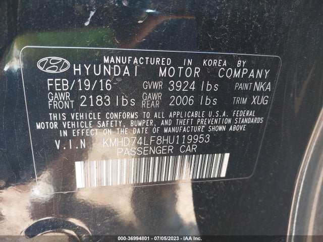 Hyundai ELANTRA SE 2017 KMHD74LF8HU119953 Image 9
