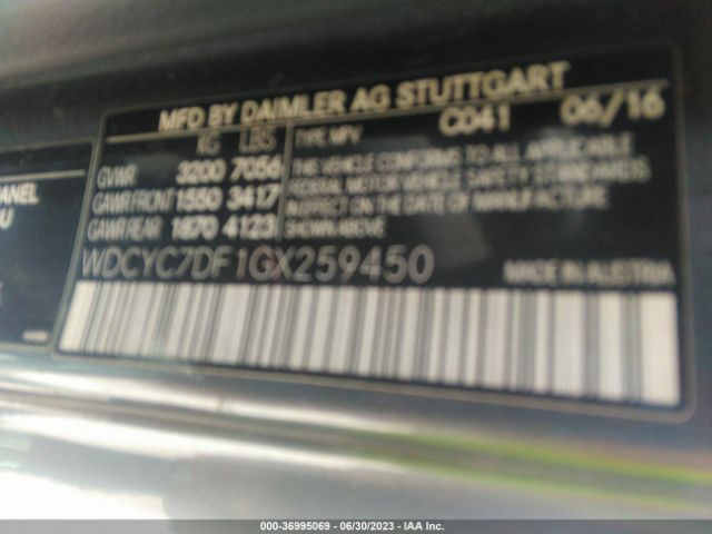 WDCYC7DF1GX259450 Mercedes-Benz G-class Amg G 63
