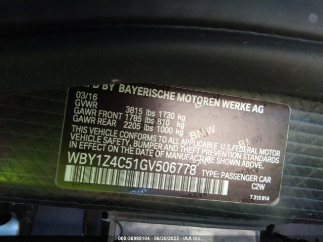 WBY1Z4C51GV506778 BMW I3