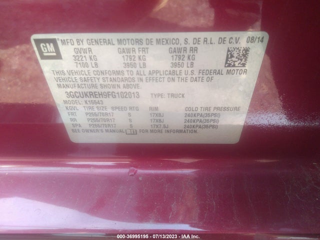 Chevrolet Silverado 1500 Lt 2015 3GCUKREH9FG102013 Image 15