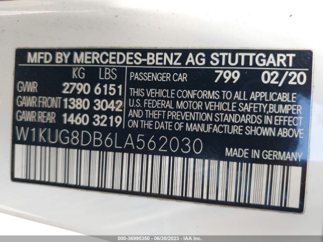 W1KUG8DB6LA562030 Mercedes-Benz S-class S 560