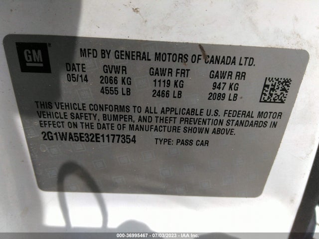 Chevrolet Impala Limited Ls 2014 2G1WA5E32E1177354 Image 10