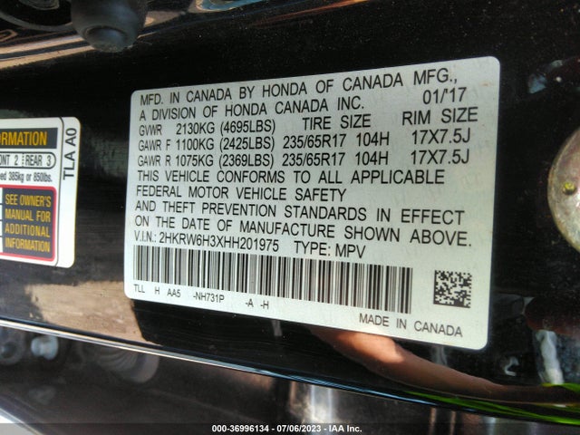 Honda CR-V LX 2017 2HKRW6H3XHH201975 Image 9