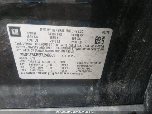 Chevrolet Trax Lt 2015 3GNCJRSB0FL248653 Image 9