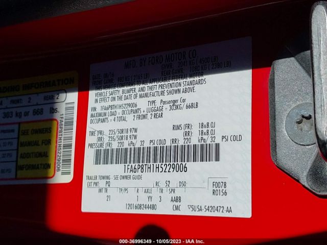 1FA6P8TH1H5229006 Ford Mustang Ecoboost