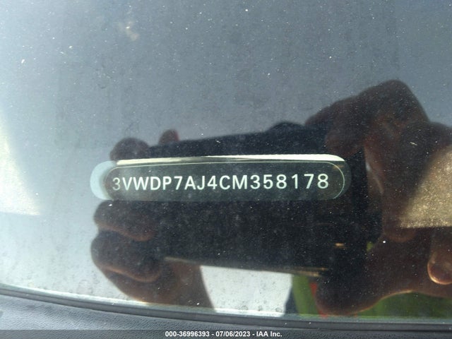 Aukcja sprzedaży 2012 Volkswagen Jetta Sedan Se Pzev, vin: 3VWDP7AJ4CM358178, numer aukcji: 36996393