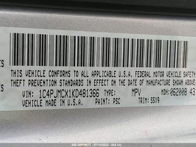 1C4PJMCX1KD481366 Jeep Cherokee Latitude