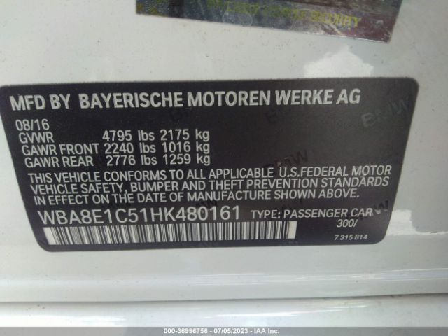 WBA8E1C51HK480161 BMW 3 Series 330e Iperformance