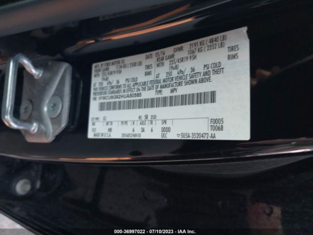 1FMCU9G92HUA50585 Ford ESCAPE SE