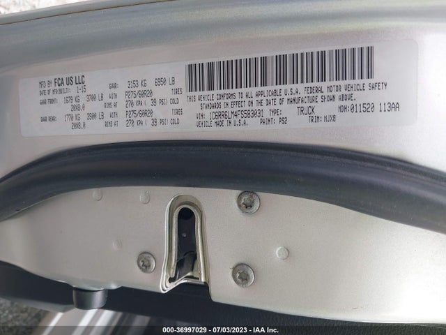 RAM 1500 Big Horn 2015 1C6RR6LM4FS583031 Image 9