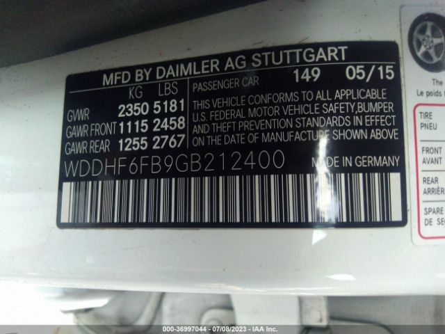 WDDHF6FB9GB212400 Mercedes-Benz E-class E 400