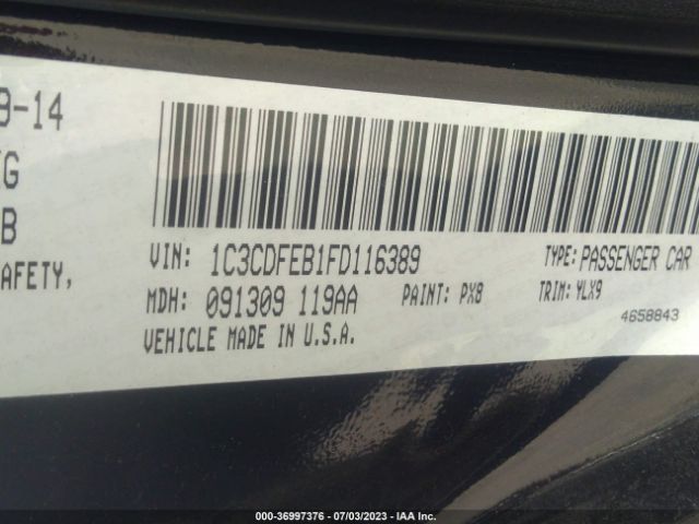 1C3CDFEB1FD116389 Dodge DART GT