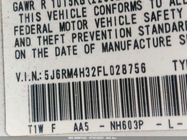 Honda CR-V LX 2015 5J6RM4H32FL028756 Image 9
