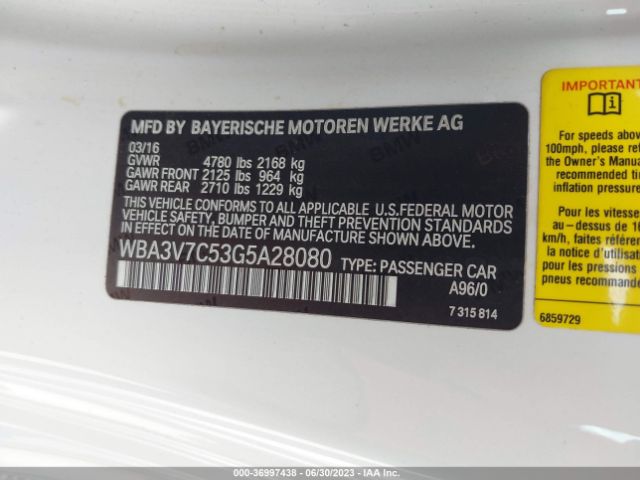 WBA3V7C53G5A28080 BMW 4 Series 428i