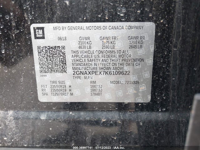 Chevrolet Equinox Premier 2019 2GNAXPEX7K6109622 Image 9