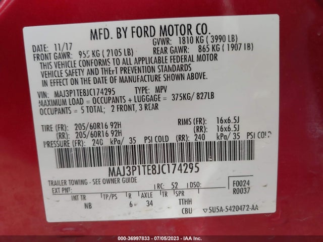 Ford Ecosport Se 2018 MAJ3P1TE8JC174295 Image 9