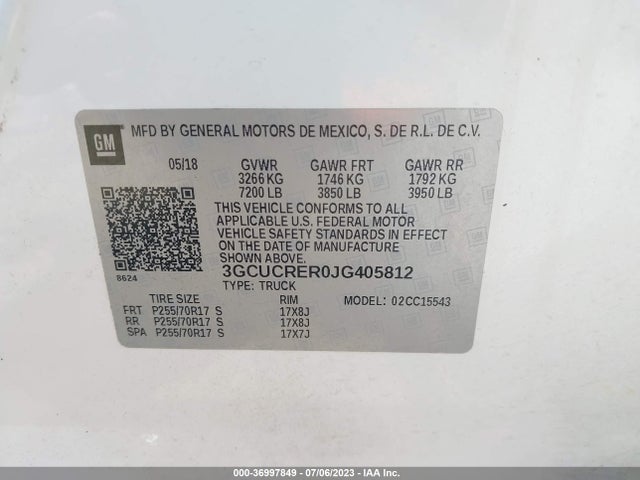 Chevrolet Silverado 1500 Lt 2018 3GCUCRER0JG405812 Image 9